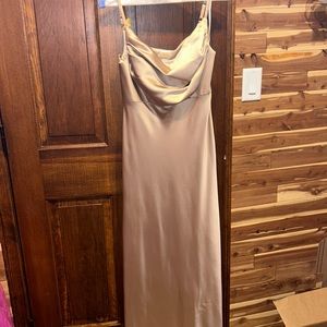 Champagne Silk Cow Neck Dress